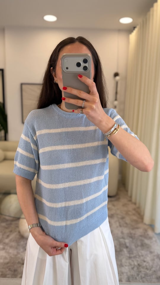 BEBE MAVİ 1056 ÇİZGİLİ TRİKO 