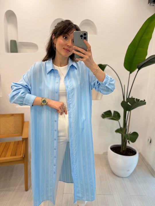 BEBE MAVİ 9046 UZUN GÖMLEK 