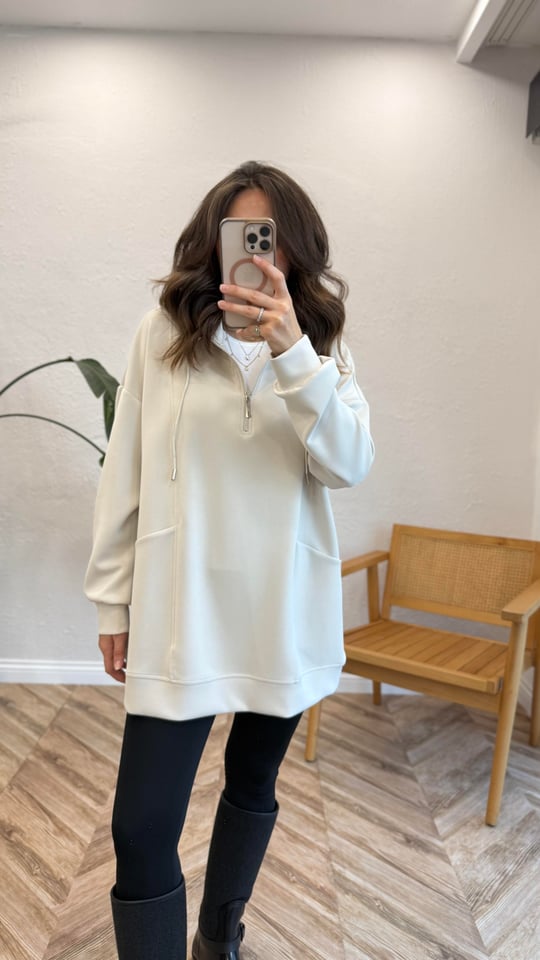 BEJ 5893 YÜKSEK YAKA SWEATSHİRT 