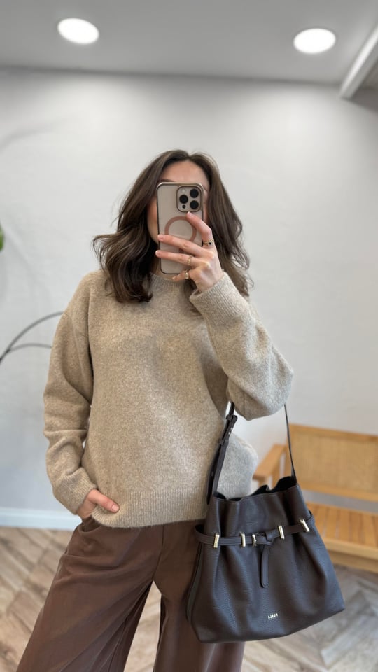 BEJ-MELANJ 0640 BİSİKLET YAKA KAZAK