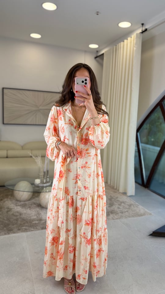 BEJ-ORANJ 2716 DESBELİ ELBİSE 
