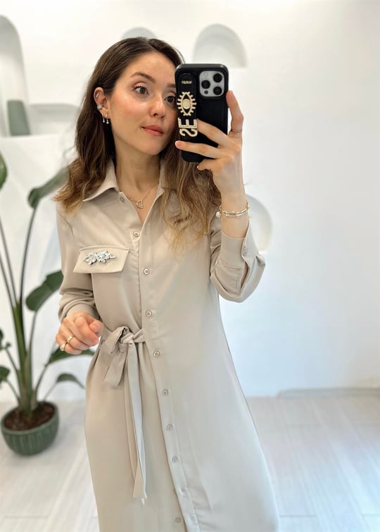 BEJ TRENDY ELBİSE