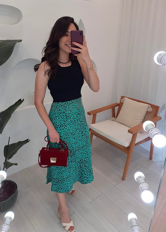 BENETTON LEOPAR DESEN SATEN ETEK
