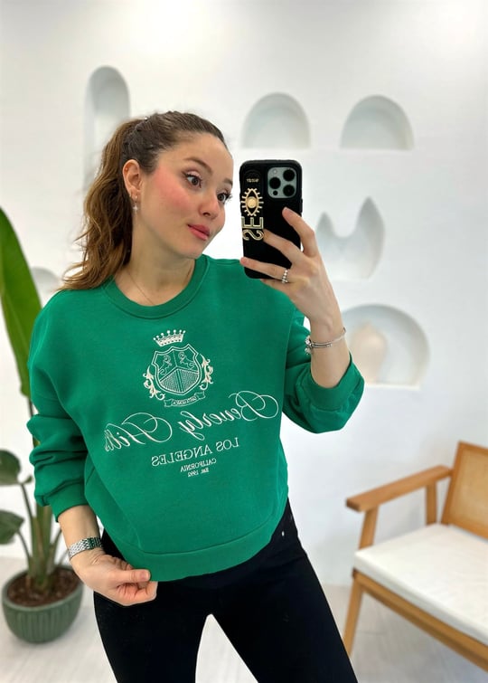 BENETTON PARLAK NAKIŞ KOLEJ SWEAT