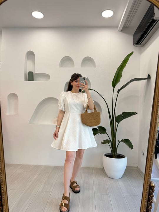 BEYAZ 0197 MİNİ ELBİSE 