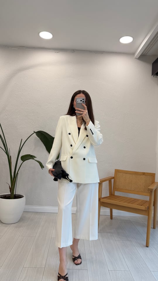 BEYAZ 0785 KRUVAZE BLAZER CEKET