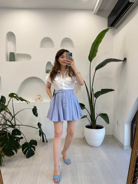 BEYAZ 12248 GÖMLEK ELBİSE