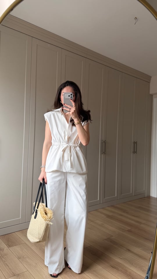 BEYAZ 7319 YELEK PANTOLON TAKIM 