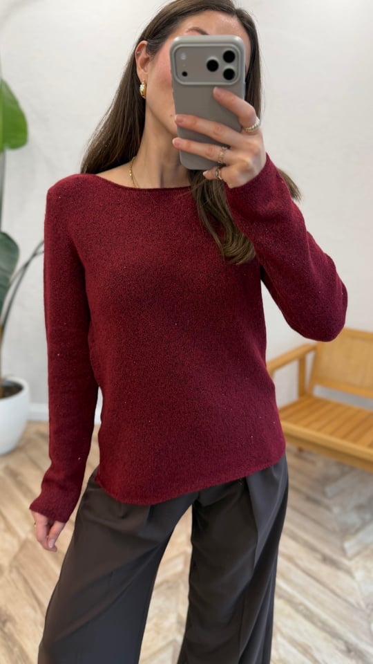 BORDO 0836 KAYIK YAKA SİMLİ KAZAK 