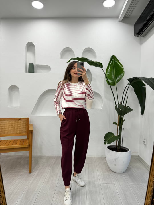 BORDO 32543 KONİK PANTOLON