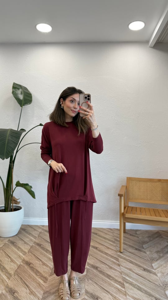 BORDO 4357 BÜZGÜLÜ TAKIM 