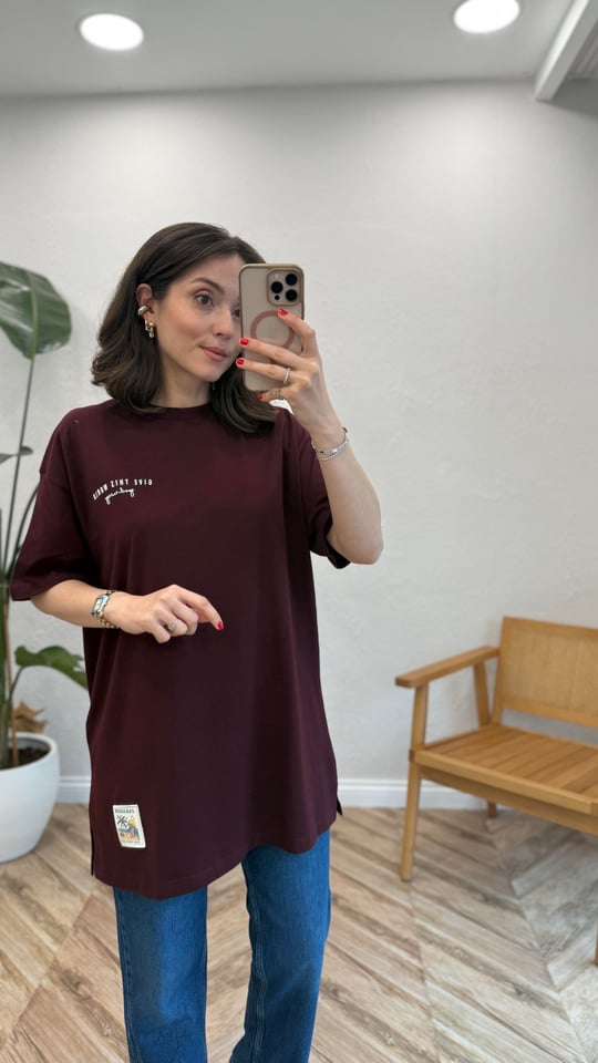 BORDO 4651 ETİKET DETAY TİŞÖRT
