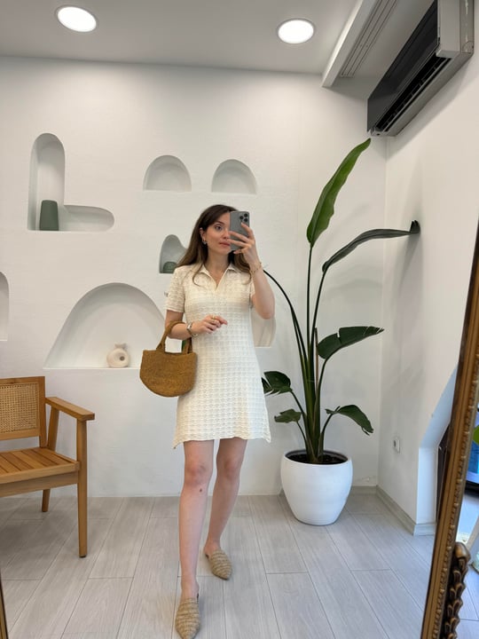 EKRU 0004 TRİKO ELBİSE 