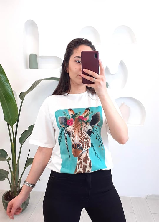 EKRU 0537 BASKILI TSHIRT