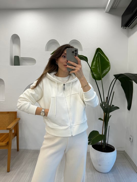 EKRU 1338 KANGURU SWEATSHİRT
