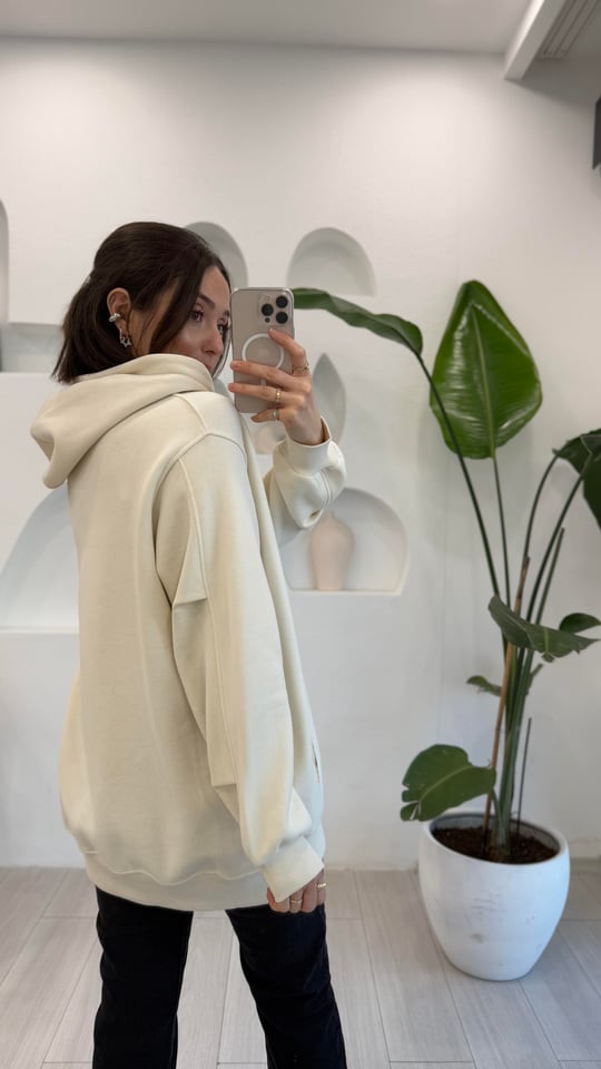 EKRU 3105 KAPÜŞONLU SWEATSHİRT