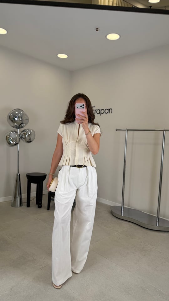 EKRU 3914 ÇİFT KEMER PANTOLON