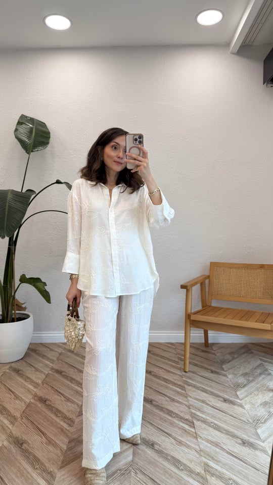 EKRU 4827 NAKIŞLI PANTOLON