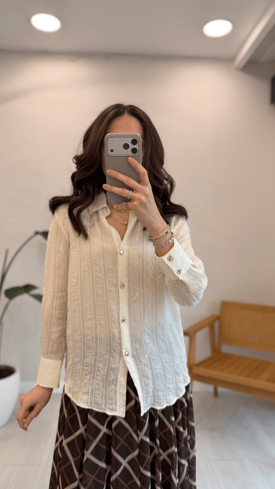 EKRU 85 ŞİFON GÖMLEK 