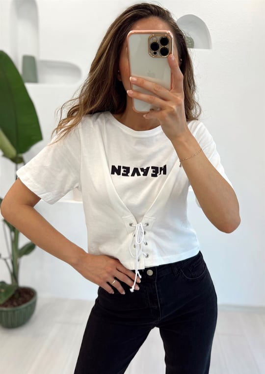 EKRU BAĞCIKLI TSHIRT 