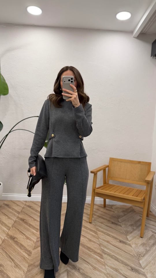 FÜME 2429 DÜĞMELİ BLUZ 