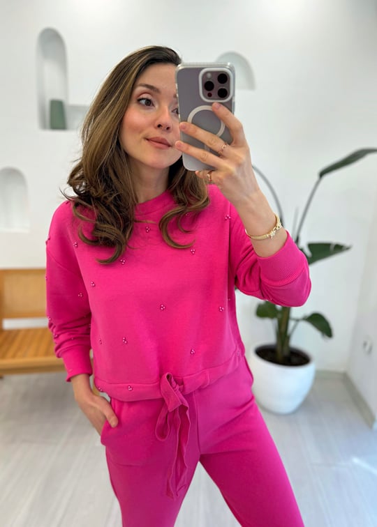 FUŞYA 1563 TAŞ DETAY SWEAT 