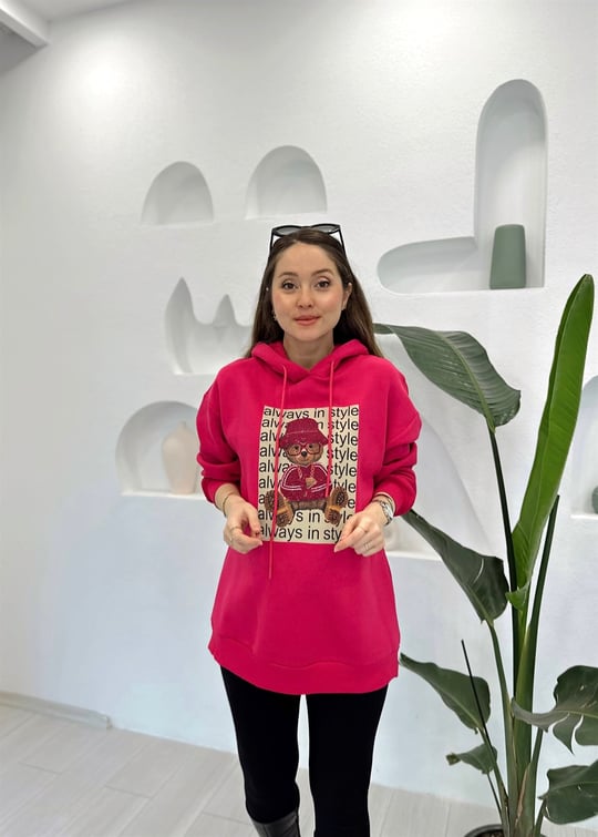 FUŞYA BASKILI SWEAT