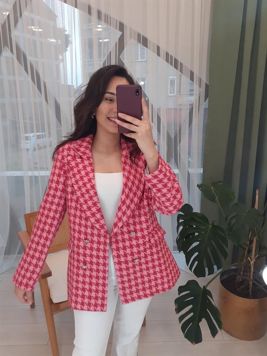 FUŞYA DÜĞMELİ BLAZER CEKET 