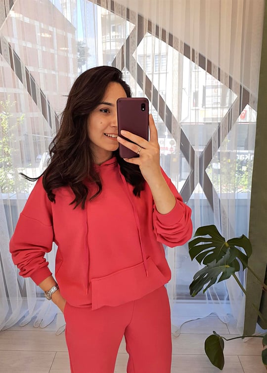 FUŞYA KAPŞON DETAY SWEAT
