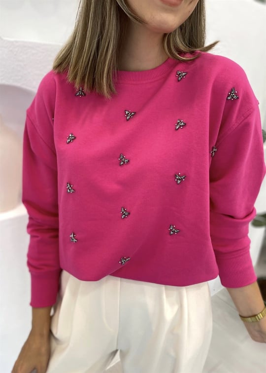 FUŞYA TAŞLI SWEAT 