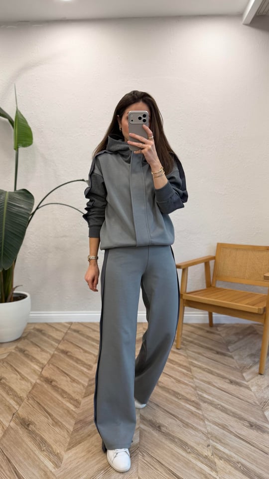 GRİ 0739 GARNİLİ EŞOFMAN TAKIM
