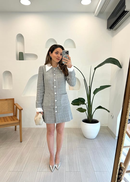 GRİ 34015 TÜVİT ELBİSE 