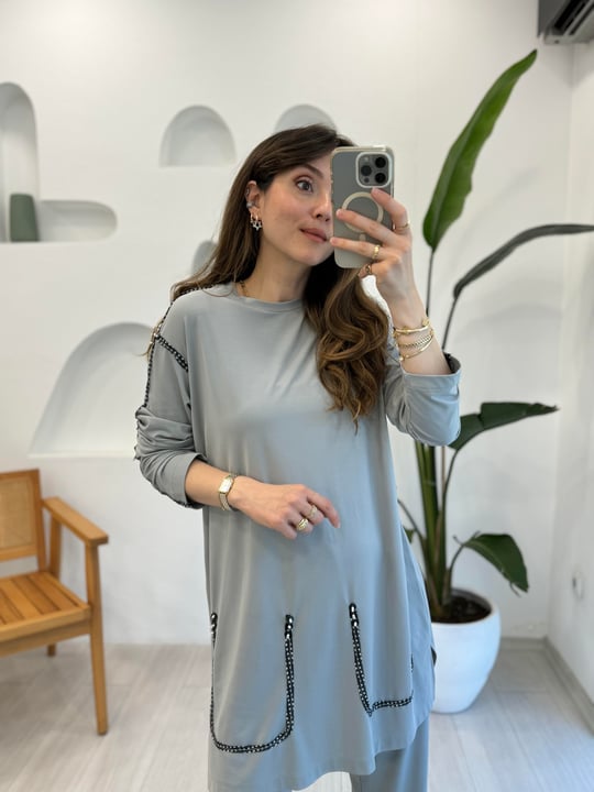GRİ 4974 BAMBU TAKIM