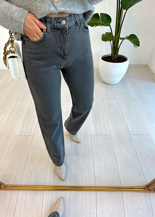 GRİ 71379 ŞEFFAF KAPLAMALI JEAN