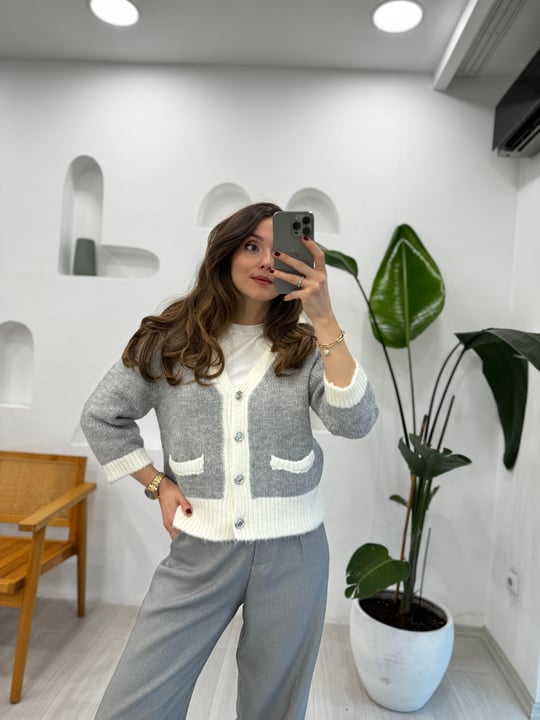 GRİ-EKRU 4422 TRİKO HIRKA 