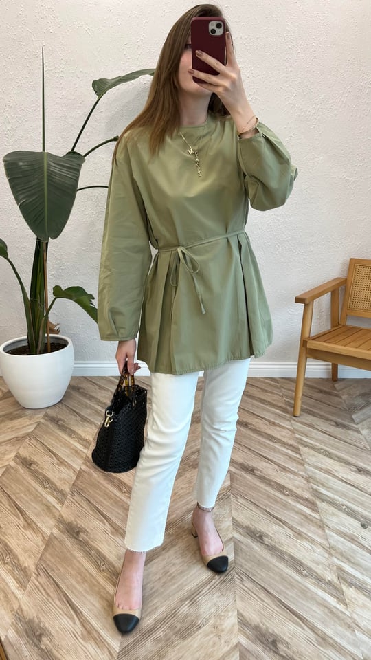 HAKİ 2968 BELDEN PİLE DETAY GÖMLEK 