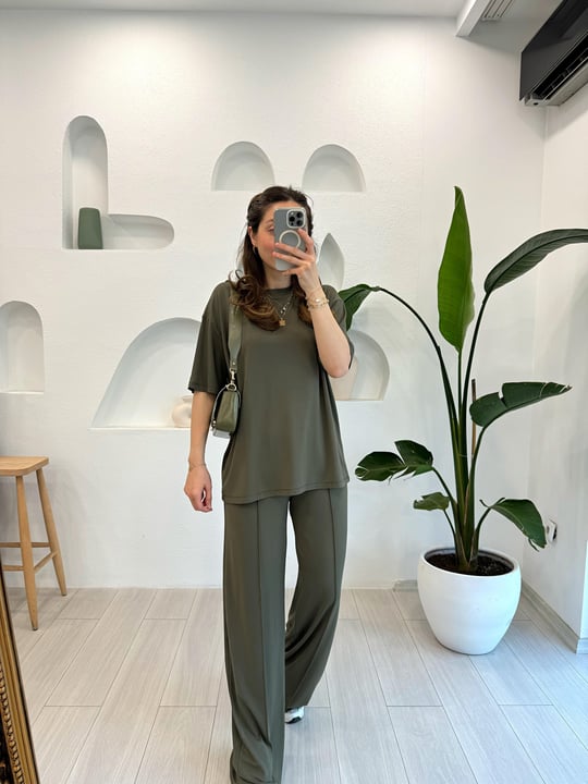 HAKİ 8634 TSHİRT PANOLON TAKIM 