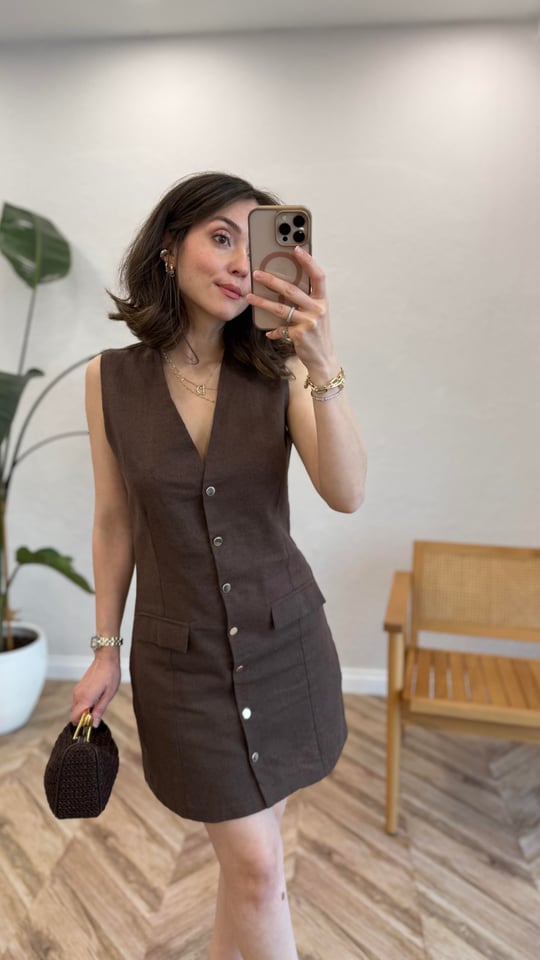 KAHVE 0408 ASKILI ELBİSE 