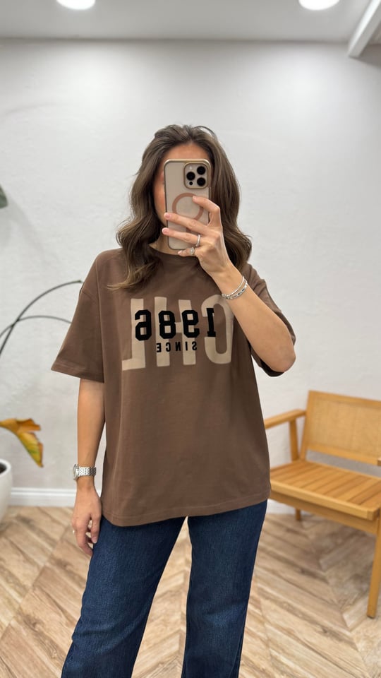 KAHVE 1129 BASKILI TİŞÖRT 