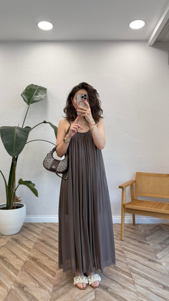 KAHVE 3173 ASKILI ELBİSE