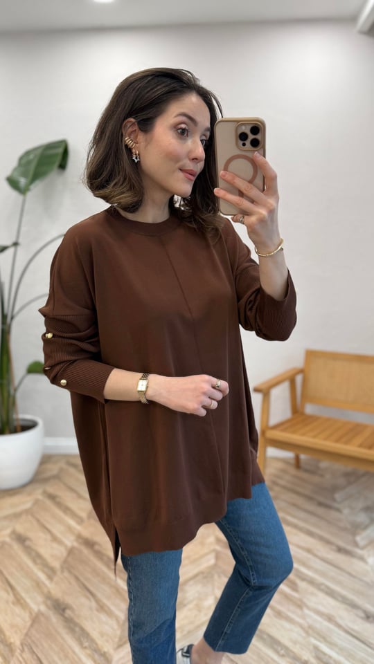 KAHVE 40741 TRİKO KAZAK 