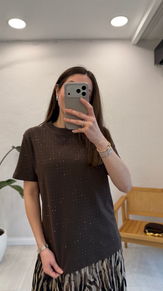KAHVE 4972 TAŞLI TİŞÖRT 