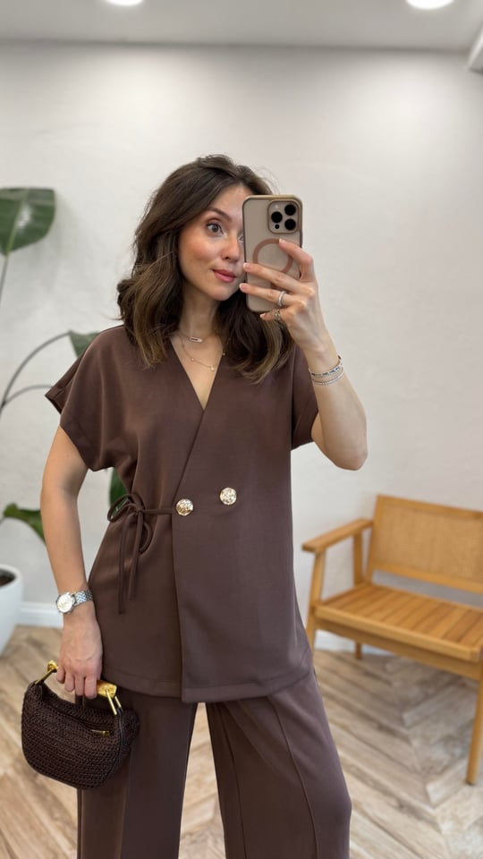 KAHVE 5717 KRUVAZE PANTOLON TAKIM 