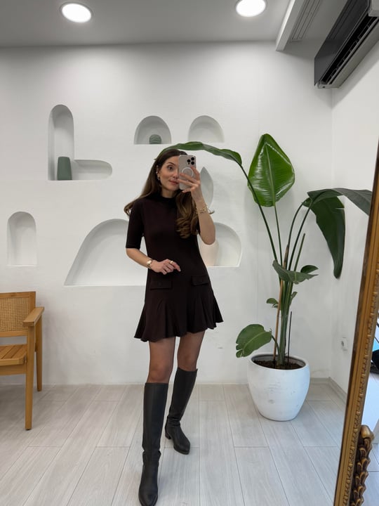 KAHVE 91334 ELBİSE