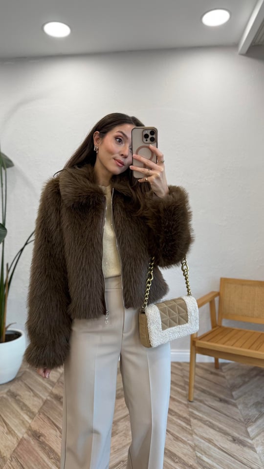 KAHVE 9263 PELUŞ CEKET 