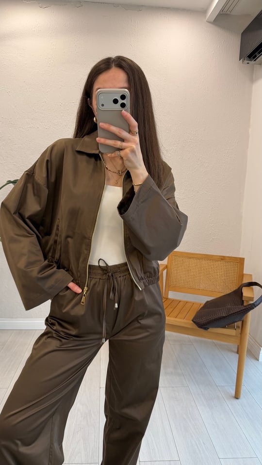 KAHVE 9693 SATEN BOMBER CEKET 