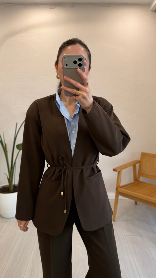 KAHVE 9702 BAĞCIKLI CEKET 