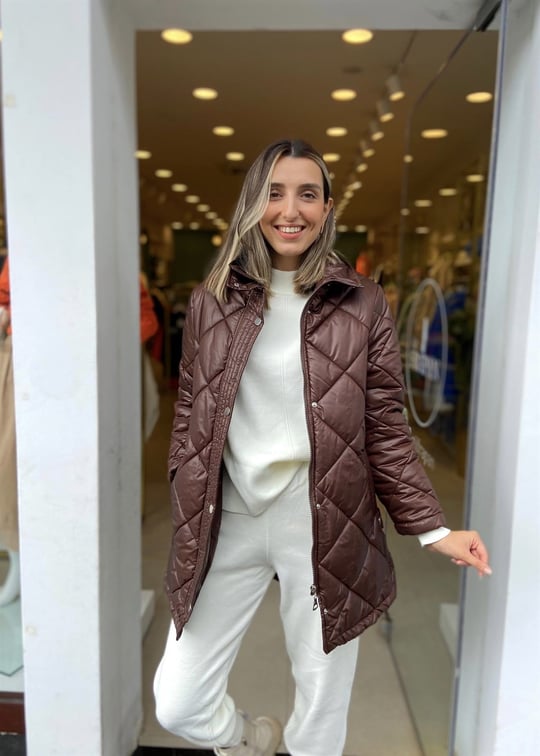 KAHVE DİK YAKA APOLET MONT 