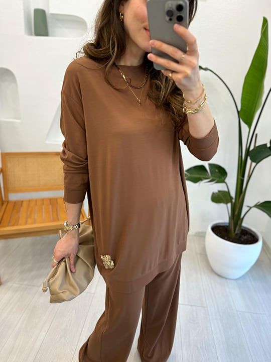 KAHVERENGİ 4938 BAMBU PANTOLON TAKIM
