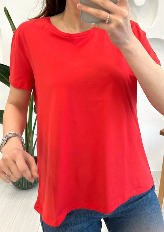 KIRMIZI 3471 BİSİKLET YAKA TSHIRT 
